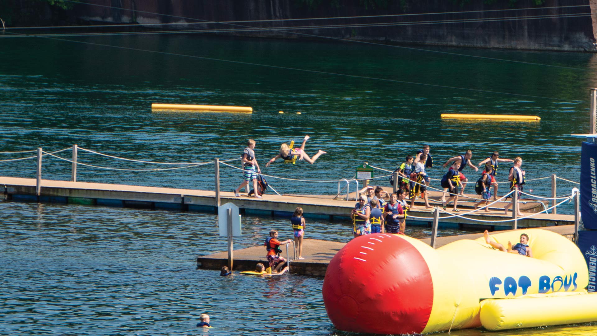 Swimming, Water Slide & Inflatable Water Obstacles at Brownstone Park